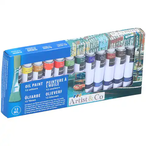 ⁨Farby olejne w tubkach 12 ml 12 kolorów⁩ w sklepie Wasserman.eu