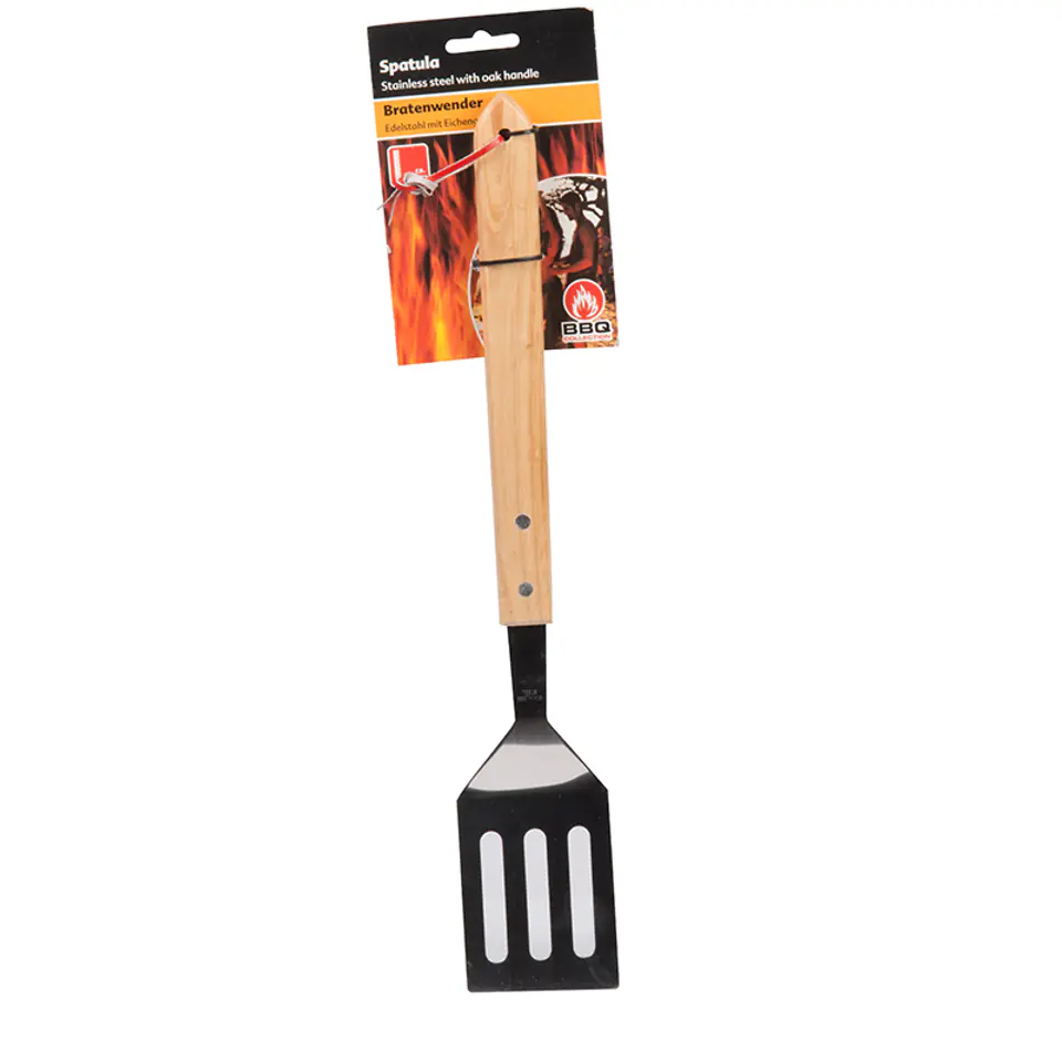 ⁨BBQ - szpatuła do grillowania dębowa rączka 41 cm⁩ w sklepie Wasserman.eu