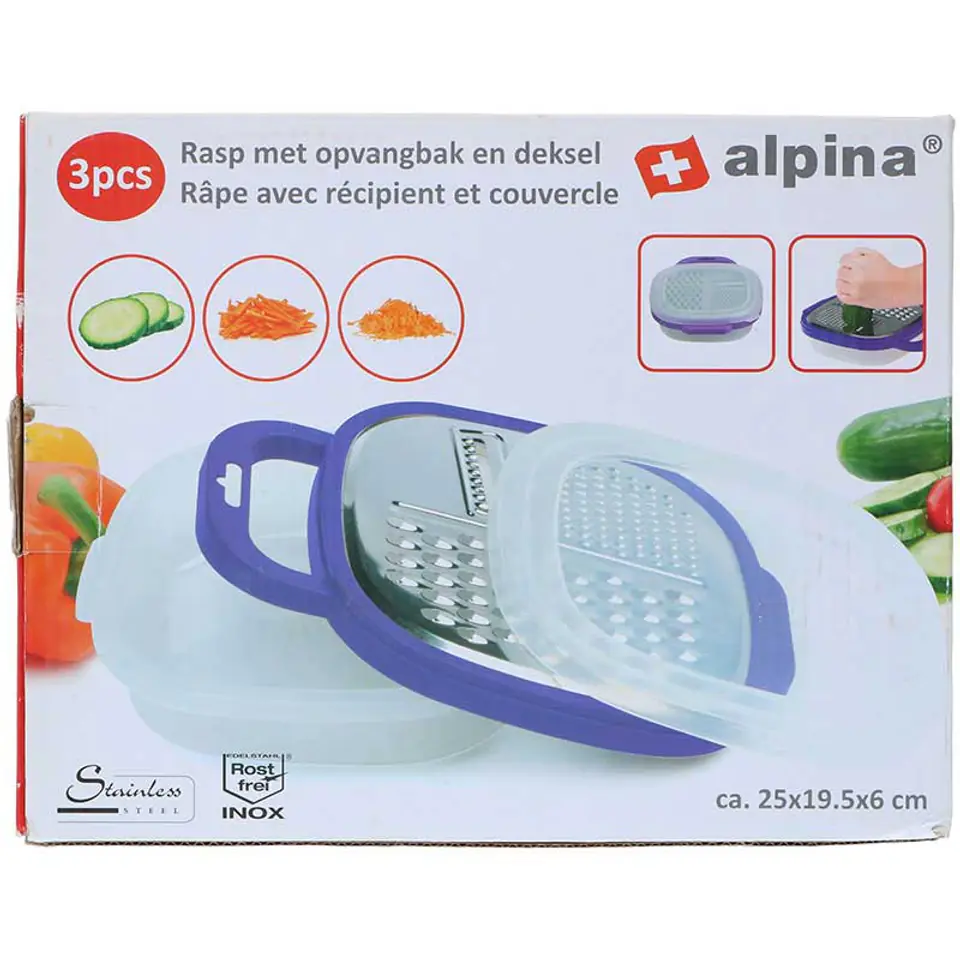 ⁨Alpina - multifunctional grater with container (purple)⁩ at Wasserman.eu