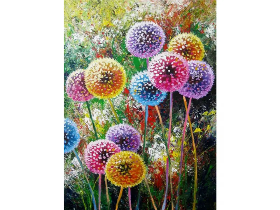 ⁨Diamond Embroidery, Painting, Diamond Mosaic Diamond Painting, COLORFUL DANDELIONS 30x40cm⁩ at Wasserman.eu