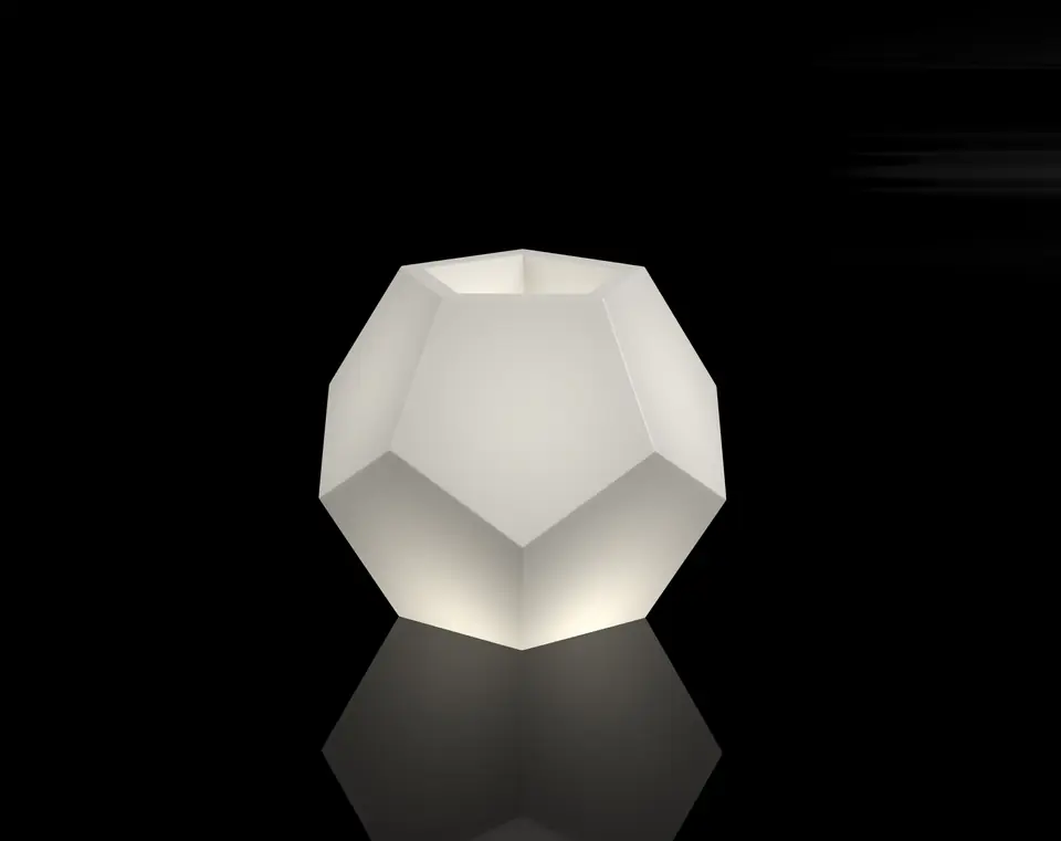 Alma white garden pot with lighting at Wasserman.eu
