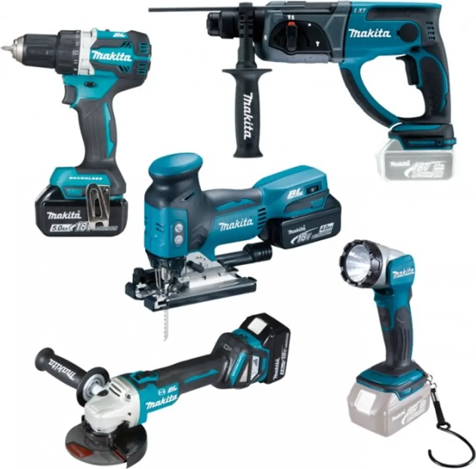 ZESTAW COMBO 18V DDF484+DGA513+DHR202+DJV181+DML802 w sklepie Wasserman.eu