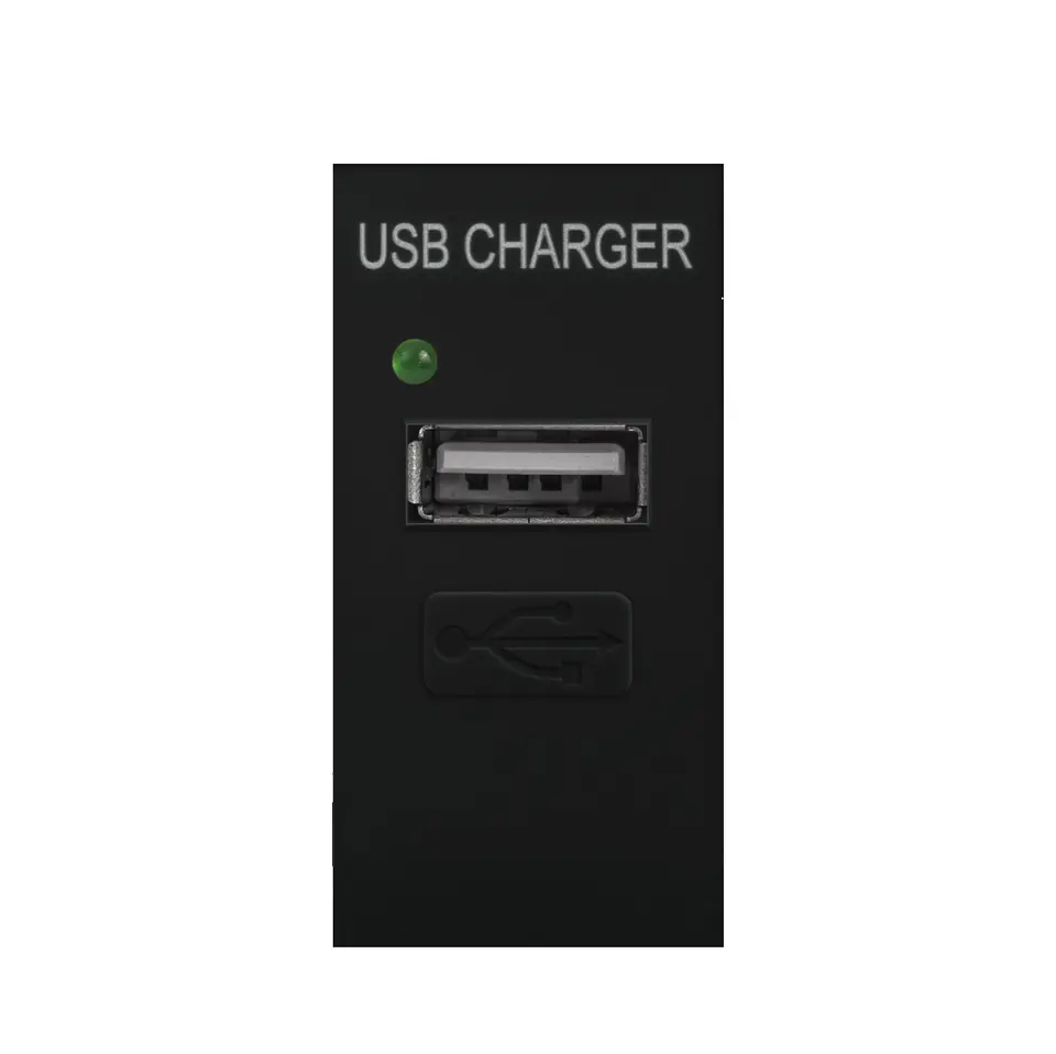 ⁨USB socket with Maclean charger, single, 1A, black, MCE727B⁩ at Wasserman.eu