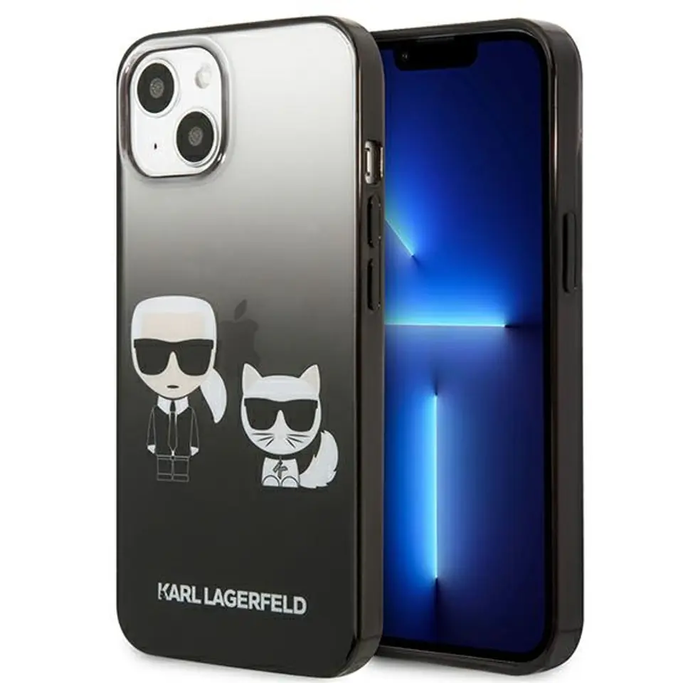 ⁨Karl Lagerfeld KLHCP13STGKCK iPhone 13 mini 5,4" hardcase czarny/black Gradient Ikonik Karl & Choupette⁩ w sklepie Wasserman.eu