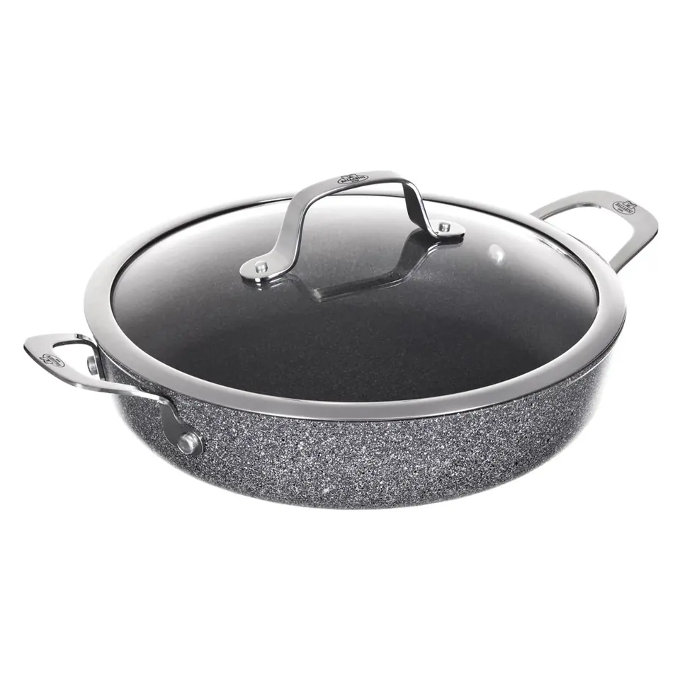Induction deep frying pan with 2 handles BALLARINI Salina Granitium 24 cm 75002-811-0 at Wasserman.eu