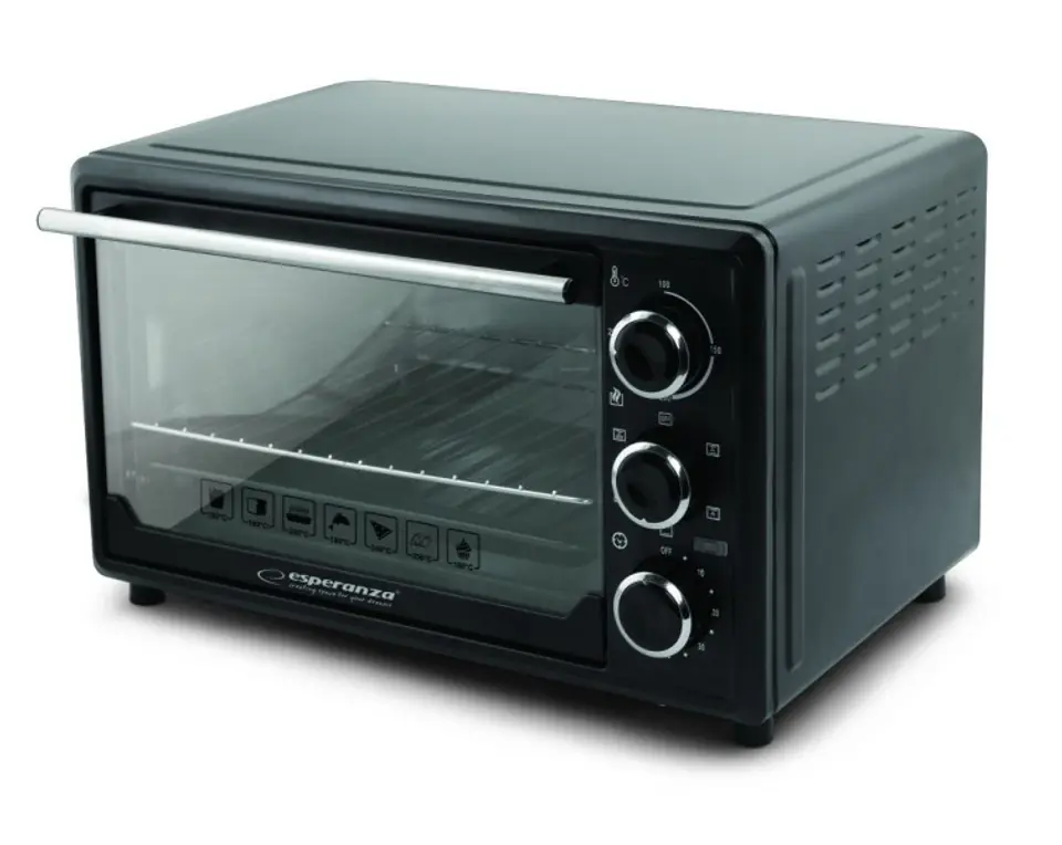 ⁨Esperanza EKO006 Mini oven with convection and spit 25 l 1600W Black⁩ at Wasserman.eu