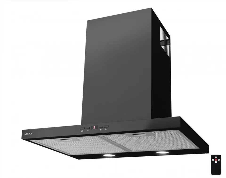 ⁨Wall-mounted chimney kitchen hood MAAN Siena Soft 60 305 m3/h, Black⁩ at Wasserman.eu