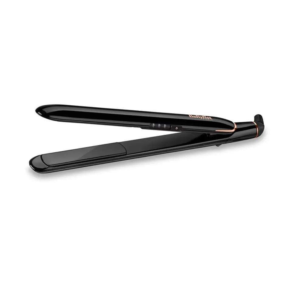 ⁨BaByliss ST255E hair styling tool Straightening iron Warm Black, Gold 2 m⁩ at Wasserman.eu