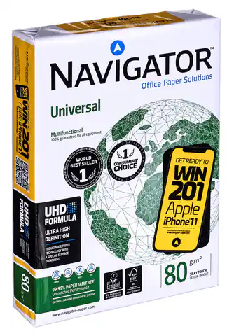 ⁨Papier Xero Igepa Premium Navigator Universal 8247A80 (A4; 80g/m2; 500 szt.)⁩ w sklepie Wasserman.eu