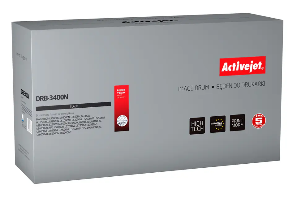 ⁨Activejet DRB-3400N Bęben (zamiennik Brother DR-3400; Supreme; 50000 stron; czarny)⁩ w sklepie Wasserman.eu