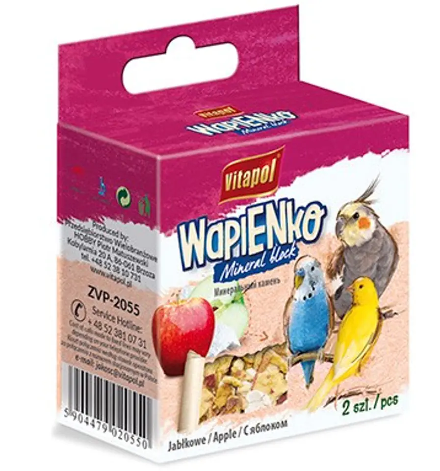 ⁨VITAPOL Wapieńko jabłkowe dla ptaków 2szt. 35g⁩ w sklepie Wasserman.eu