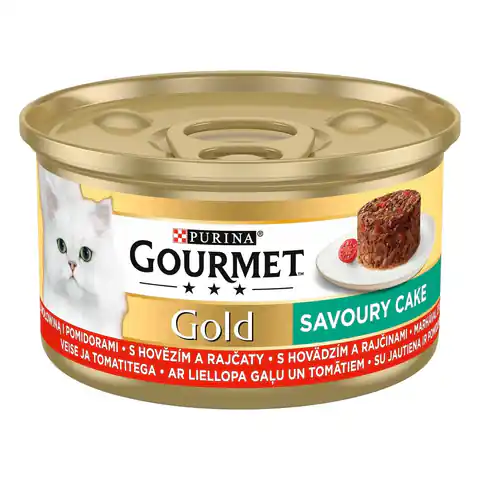 ⁨Gourmet Gold Savoury Cake mokra karma dla kota z wołowiną i pomidorami 85g⁩ w sklepie Wasserman.eu