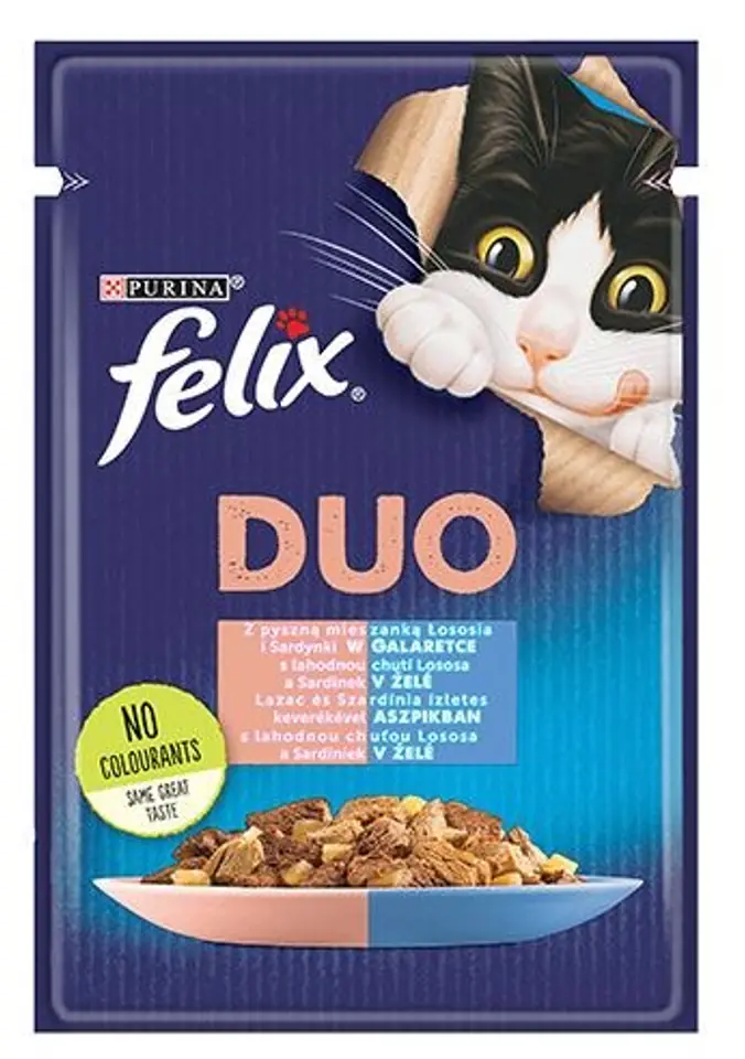 ⁨Felix Fantastic Duo with salmon and sardine in jelly - wet cat food - 85g⁩ at Wasserman.eu