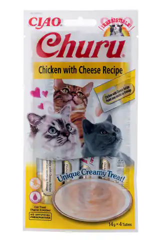 ⁨Przysmak CHURU Kurczak z serem dla kota 4x14g⁩ w sklepie Wasserman.eu