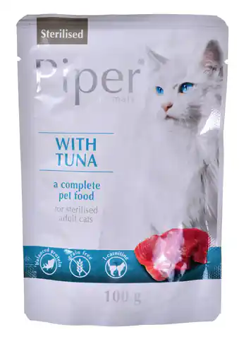 ⁨DOLINA NOTECI Piper Sterilised z tuńczykiem - mokra karma dla kotów sterylizowanych - 100g⁩ w sklepie Wasserman.eu