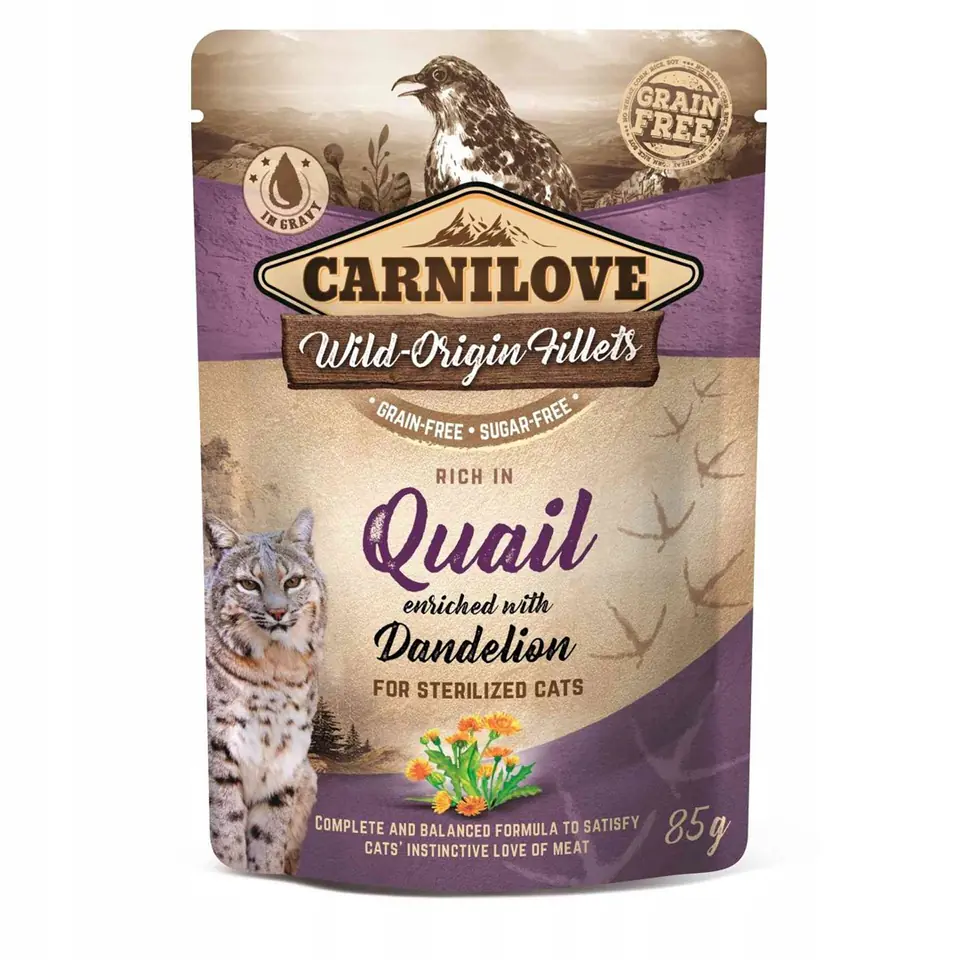 Carnilove Cat Pouch Quail&Dendelion Sterilized 85g w sklepie Wasserman.eu