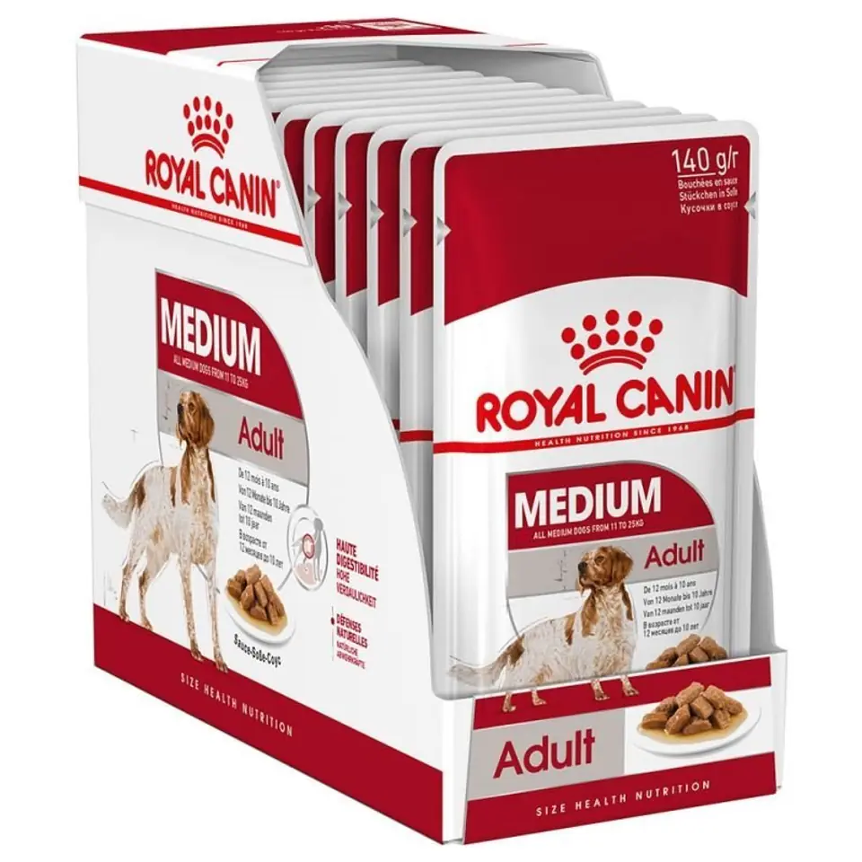 ⁨ROYAL CANIN SHN Medium Adult w sosie - mokra karma dla psa dorosłego - 10x140 g⁩ w sklepie Wasserman.eu