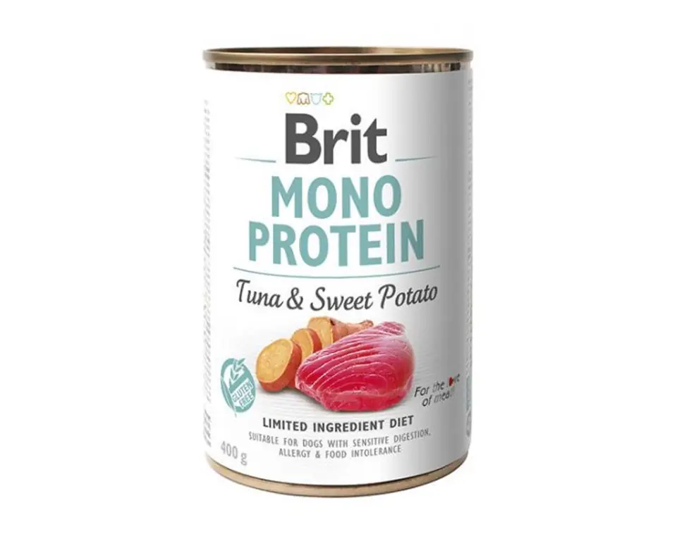 ⁨Karma BRIT Mono Protein tuńczyk z batatem 400g⁩ w sklepie Wasserman.eu