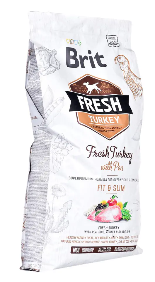 ⁨BRIT Fresh Turkey & Pea Fit & Slim - Dry dog food Turkey with pea - 12 kg⁩ at Wasserman.eu