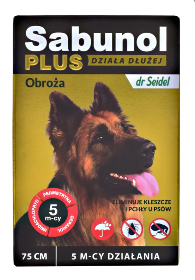 ⁨SABUNOL PLUS - obroża przeciw pchłom i kleszczom dla psa 75cm⁩ w sklepie Wasserman.eu