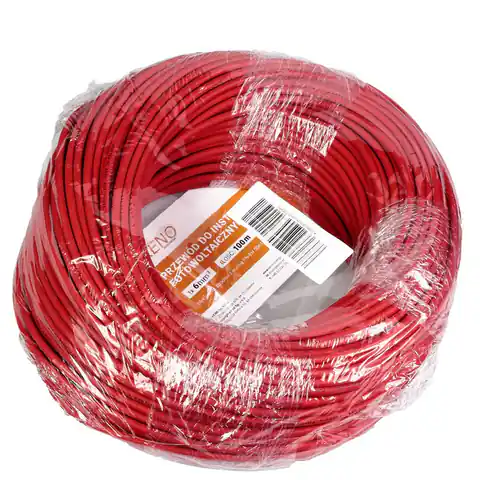 ⁨Kabel solarny 6 mm /czerwony / odcinek 100 m⁩ w sklepie Wasserman.eu