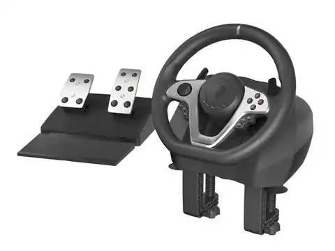 ⁨GENESIS SEABORG 400 Steering wheel + Pedals Nintendo Switch,PC,PlayStation 4,Playstation 3,Xbox 360,Xbox One USB Black⁩ at Wasserman.eu