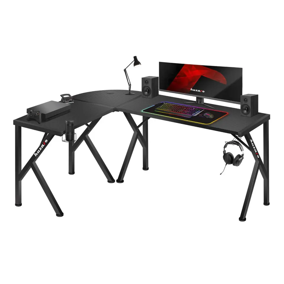 ⁨Biurko gamingowe Huzaro Hero 6.3 Black⁩ w sklepie Wasserman.eu