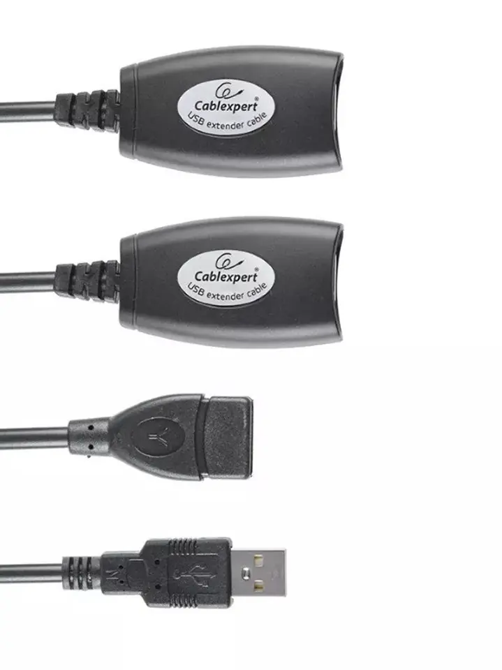 ⁨Adapter GEMBIRD UAE-30M (USB F, M - RJ45 F; 0,17m; kolor czarny)⁩ w sklepie Wasserman.eu