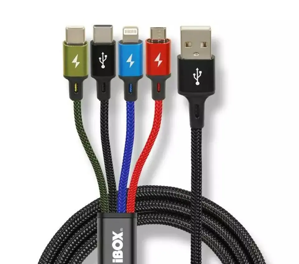 ⁨Universal 4 in 1 charging cable I-BOX USB IKUM4W1⁩ at Wasserman.eu