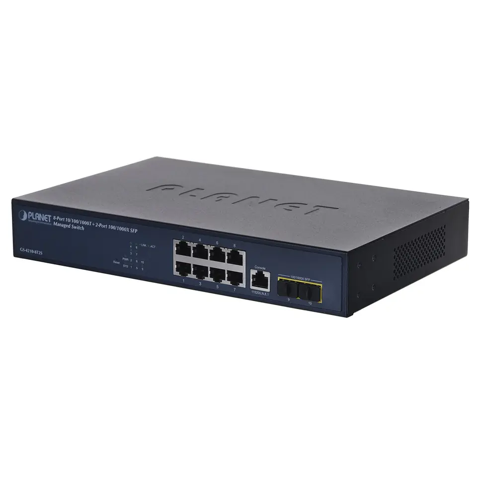 ⁨PLANET 10/100/1000T + 2-Port Managed L2/L4 Gigabit Ethernet (10/100/1000) 1U Blue⁩ at Wasserman.eu