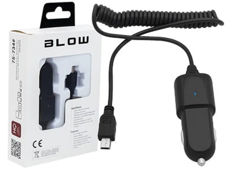 ⁨Ładowarka samochodowa 2,1A mini USB Blow 75-734⁩ w sklepie Wasserman.eu