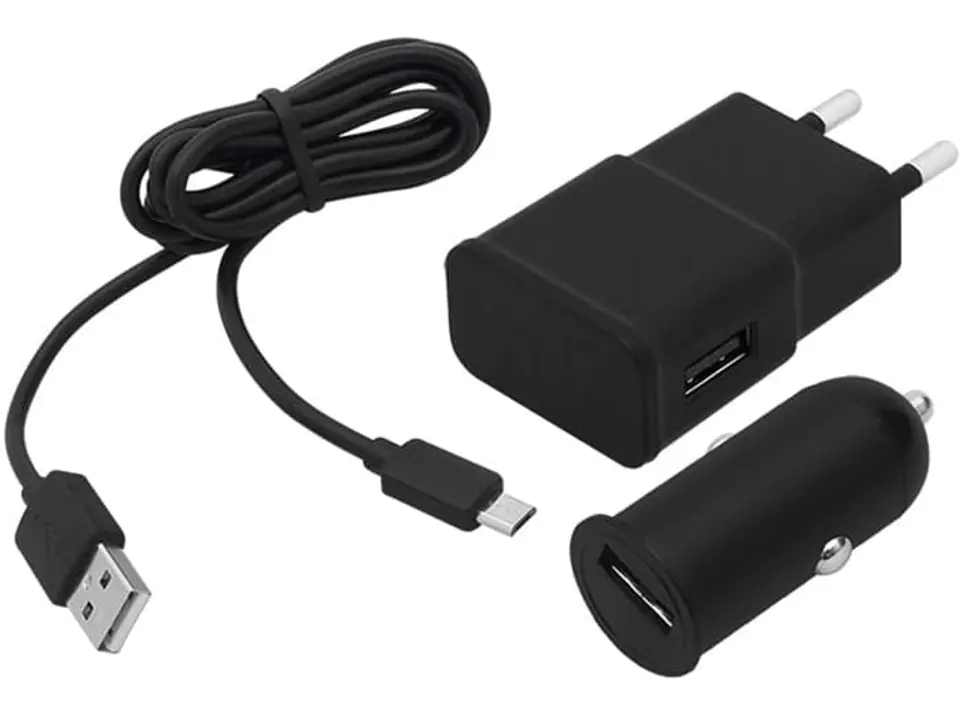 ⁨Ładowarka sieciowa i samochodowa USB/microUSB Blow 75-863⁩ w sklepie Wasserman.eu