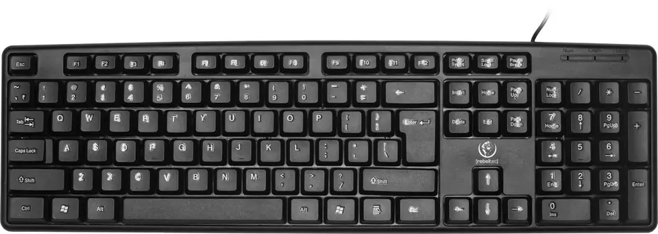 ⁨REBELTEC PEŁNOWYMIAROWA KLAWIATURA KOMPUTEROWA 104 KLAWISZE ZŁĄCZE USB DŁUGOŚC KABLA 1,8M UNO⁩ w sklepie Wasserman.eu