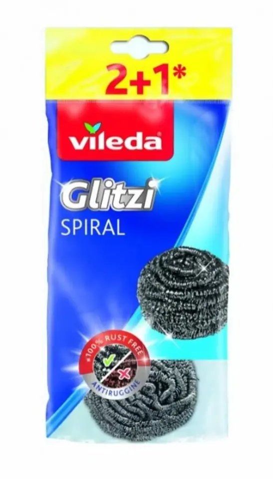 ⁨Steel Scrubbers Vileda Glitzi Spiral 3 pc(s)⁩ at Wasserman.eu