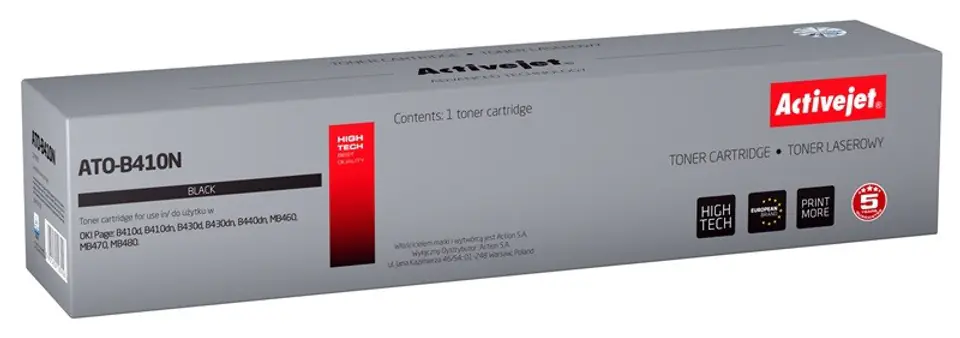 ⁨Activejet ATO-B410N Toner (Replacement for OKI 43979102; Supreme; 3500 pages; black)⁩ at Wasserman.eu