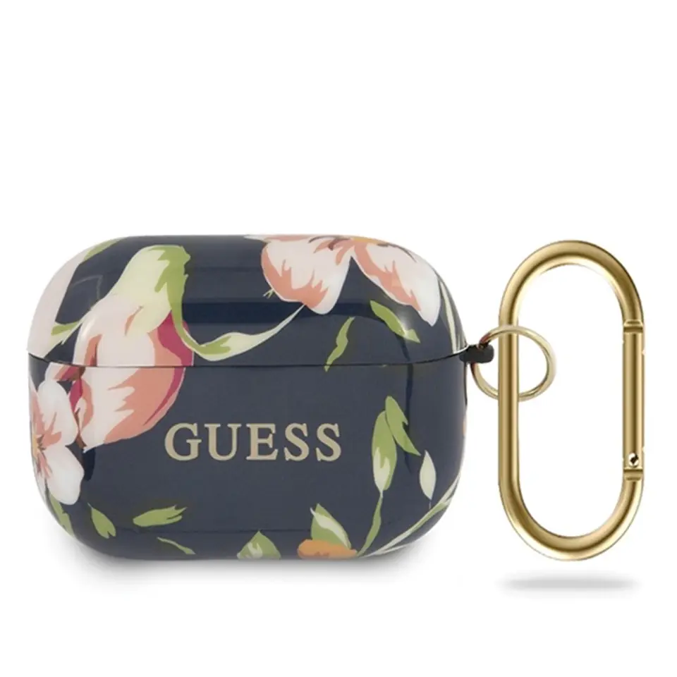 ⁨Guess Flower Collection N3 - Etui Airpods Pro (Blue)⁩ w sklepie Wasserman.eu