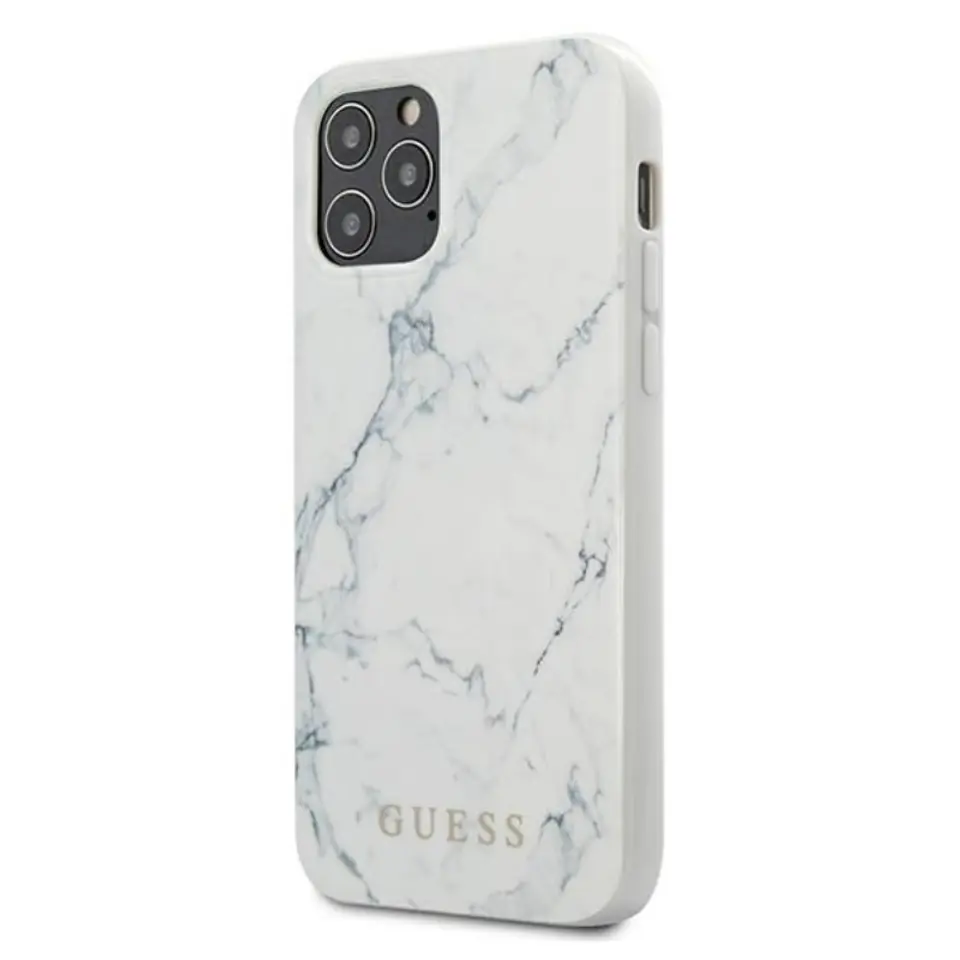 ⁨Guess GUHCP12SPCUMAWH iPhone 12 mini 5,4" biały/white hardcase Marble⁩ w sklepie Wasserman.eu