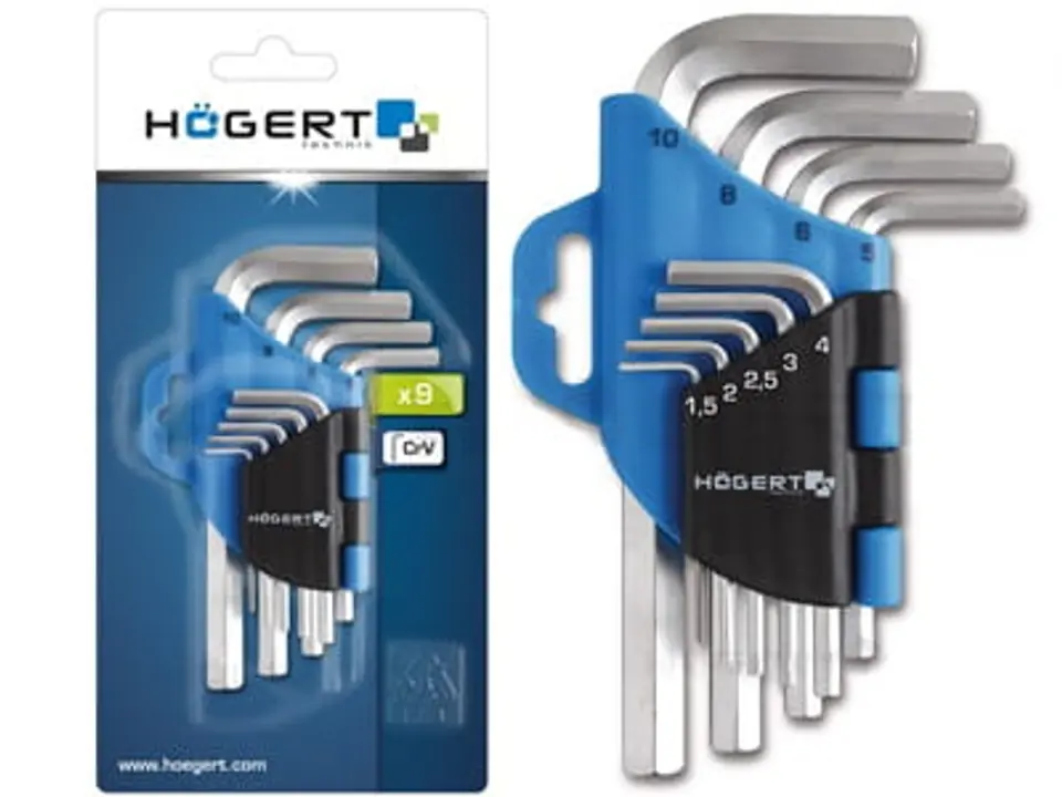 ⁨HOGERT HT1W802 Hexagonal Allen Keys⁩ at Wasserman.eu