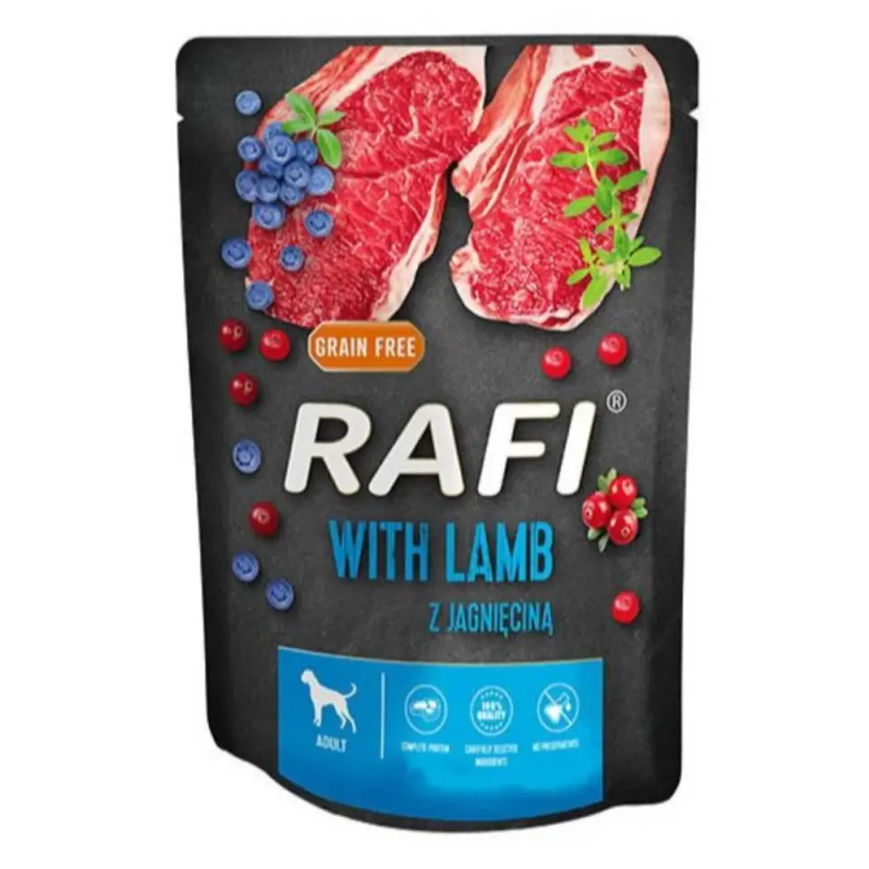 ⁨Dolina Noteci Rafi with lamb, blueberries, cranberries - Wet dog food 300 g⁩ at Wasserman.eu