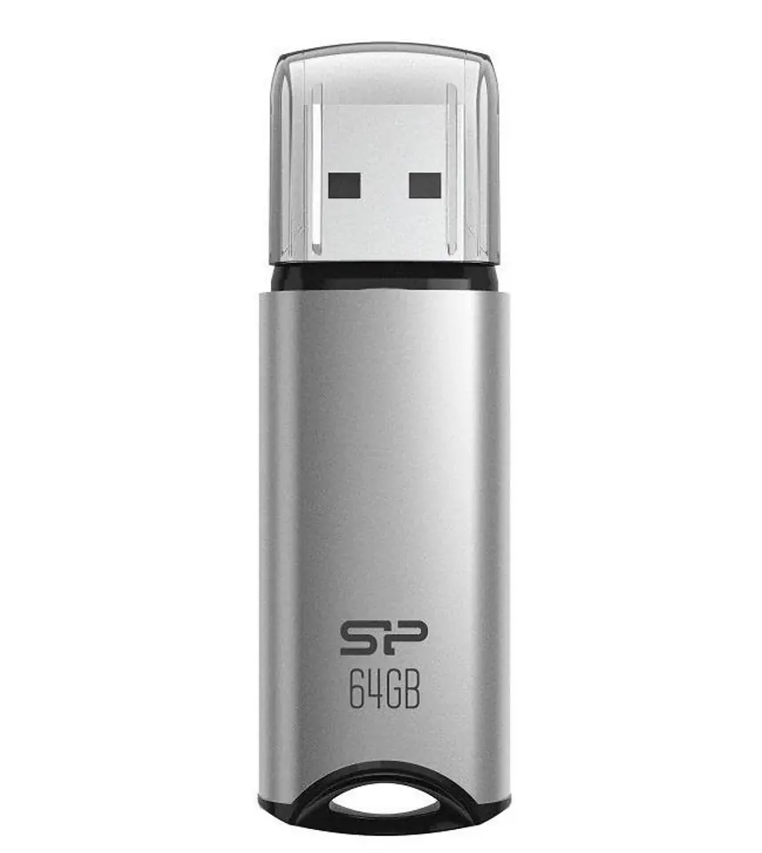 ⁨Pendrive Silicon Power Marvel M02 64GB USB 3.2 kolor srebrny ALU (SP064GBUF3M02V1S)⁩ w sklepie Wasserman.eu