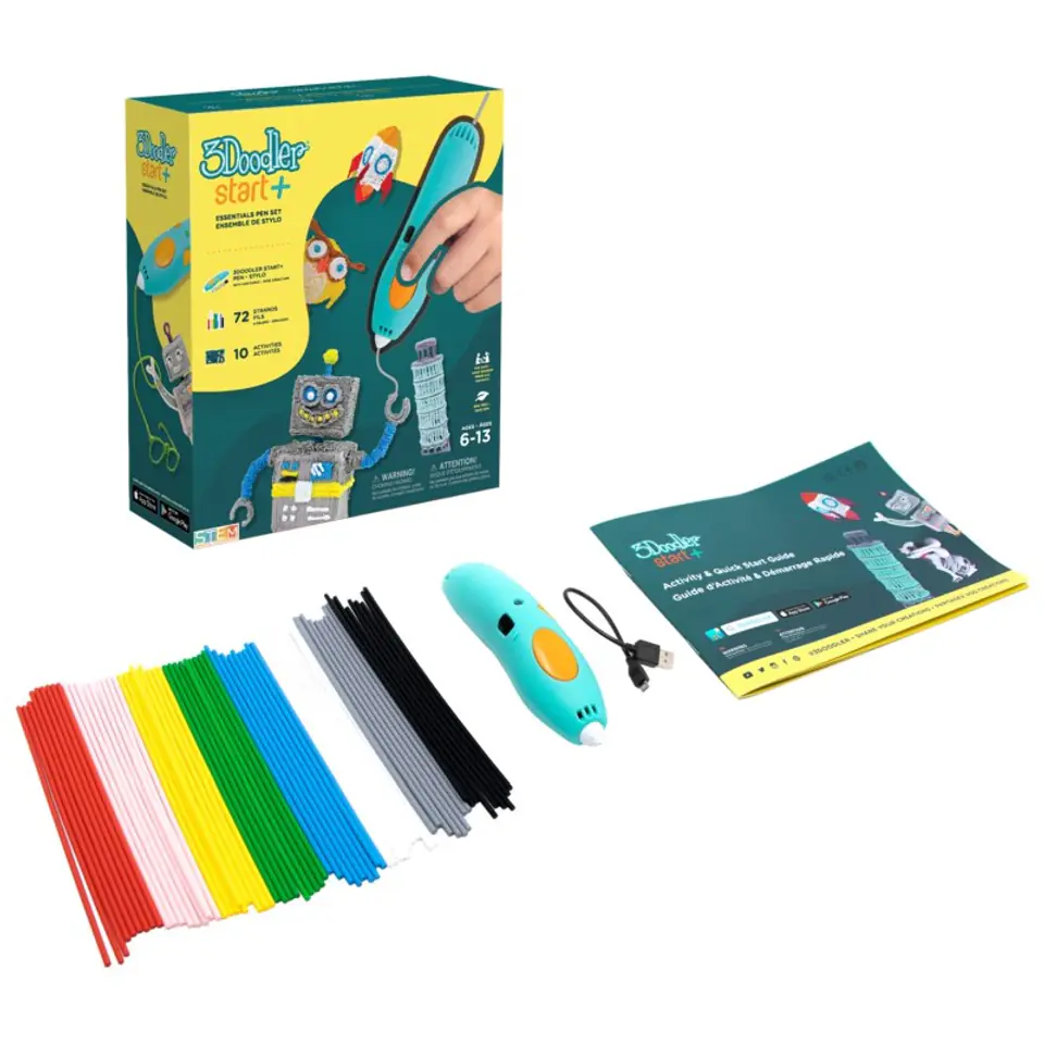 ⁨3DOODLER START PLUS DŁUGOPIS DO DRUKU 3D DLA DZIECI 6+, 2 ZESTAWY ECO-WKŁADÓW, SPLUS⁩ w sklepie Wasserman.eu