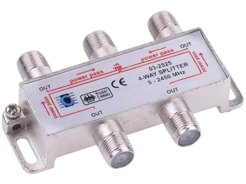 ⁨Radio and TV signal splitter x4 TV splitter ZLA0637⁩ at Wasserman.eu