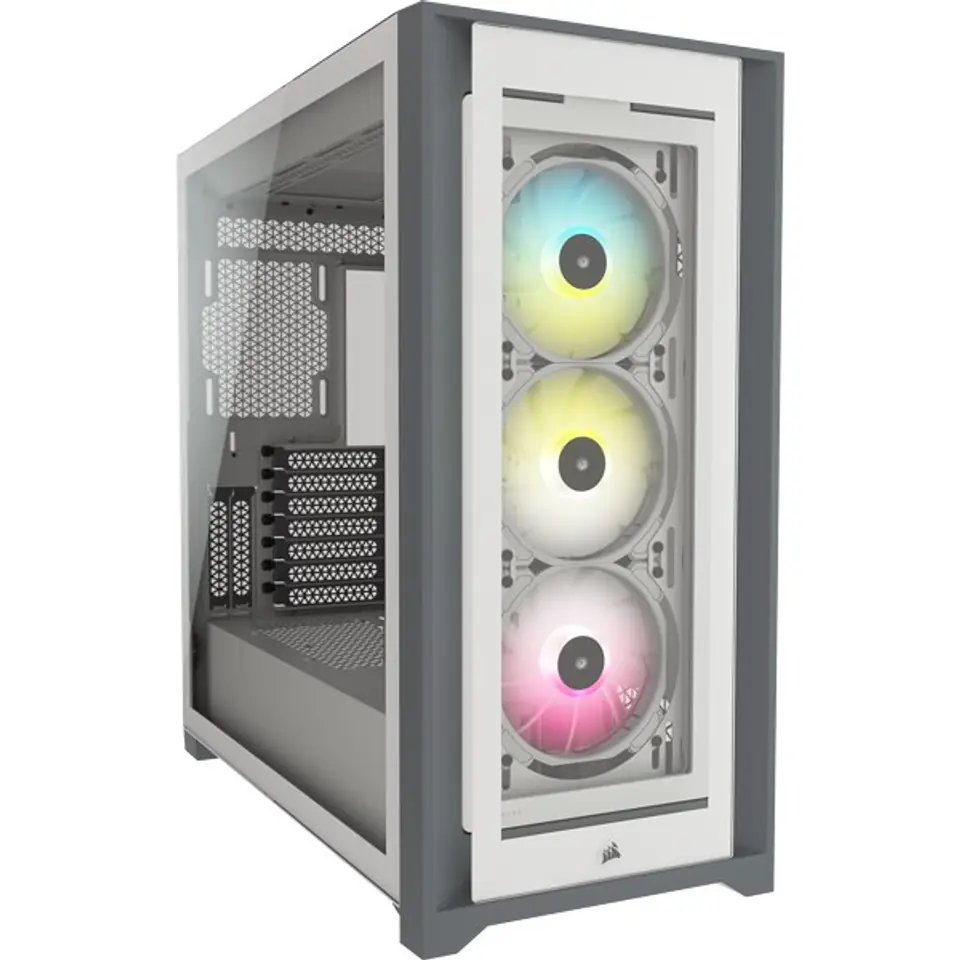 ⁨Corsair ATX PC Smart Case 5000X RGB Side window, White, Mid-Tower, Power supply included No⁩ w sklepie Wasserman.eu
