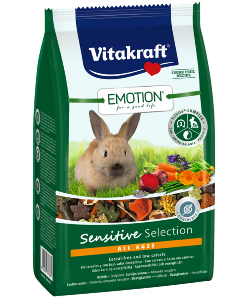 ⁨VITAKRAFT EMOTION SENSITIVE rabbit food 600g⁩ at Wasserman.eu