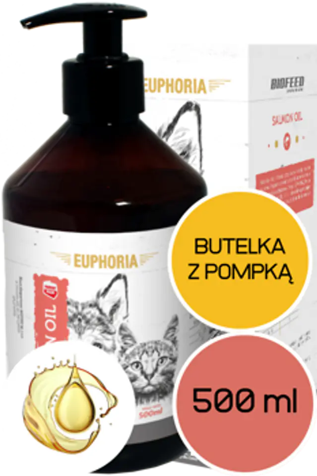 ⁨BIOFEED EUPHORIA Salmon Oil olej z łososia 500ml⁩ w sklepie Wasserman.eu