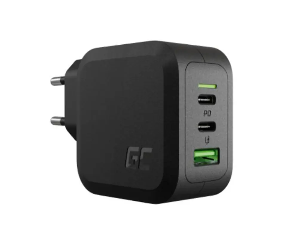 ⁨PowerGaN 65W PD 3.0 QC 3.0 2xUSB-C 1xUSB-A wall charger⁩ at Wasserman.eu