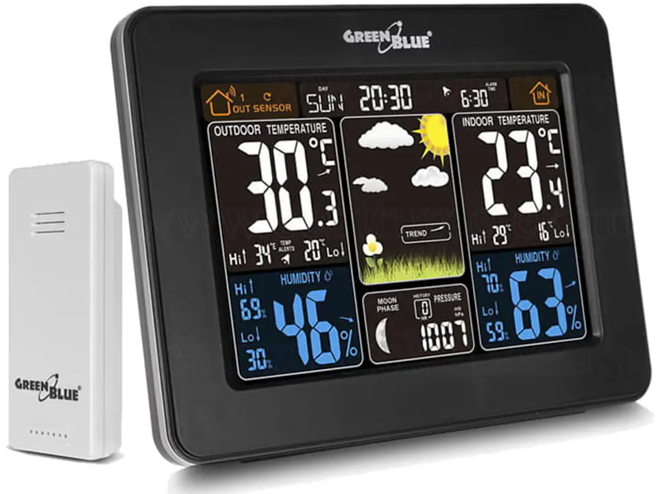 ⁨Wireless weather station DCF GreenBlue dual GB523⁩ at Wasserman.eu