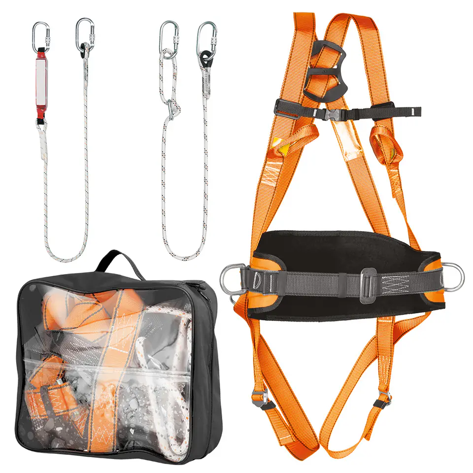 ⁨Belay kit with waist belt and shock absorber⁩ at Wasserman.eu