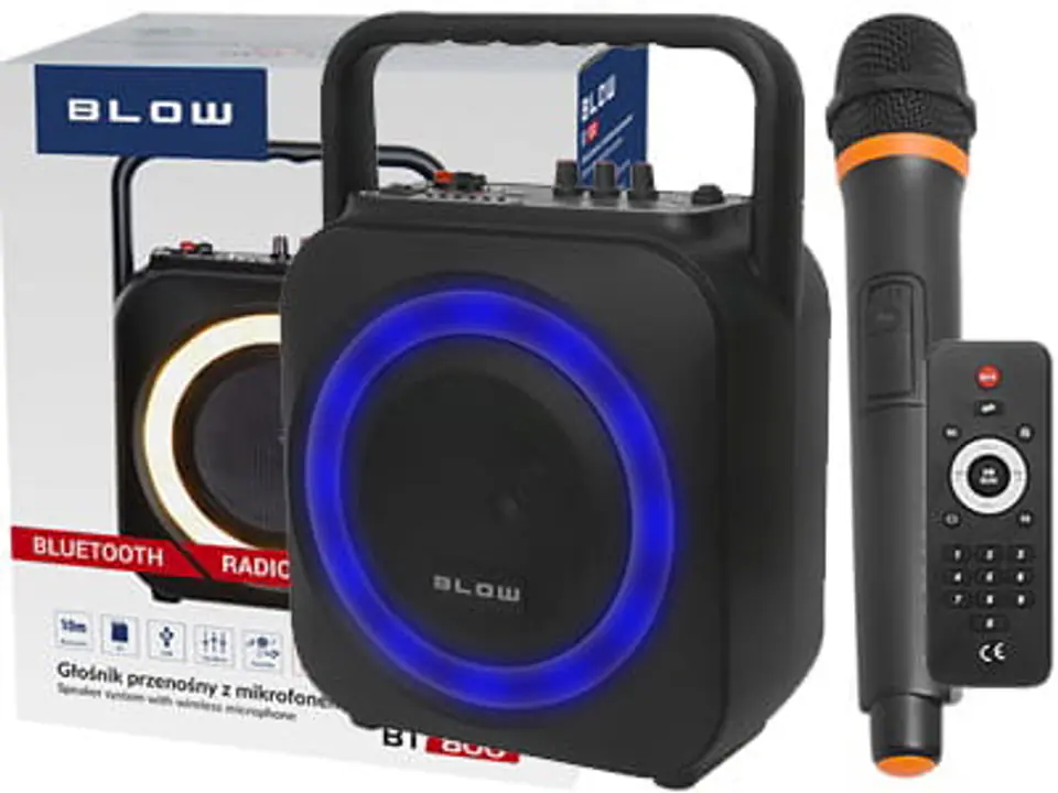 Bluetooth speaker with a Blow BT800 microphone at Wasserman.eu