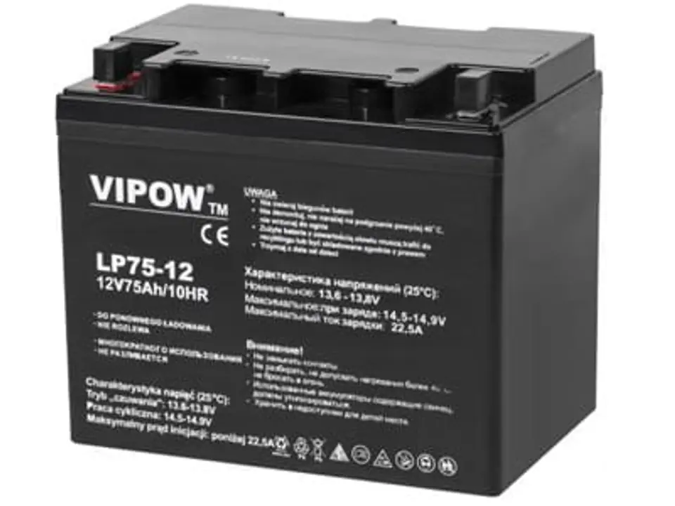 ⁨Akumulator żelowy Vipow 12V 75Ah BAT0224⁩ w sklepie Wasserman.eu